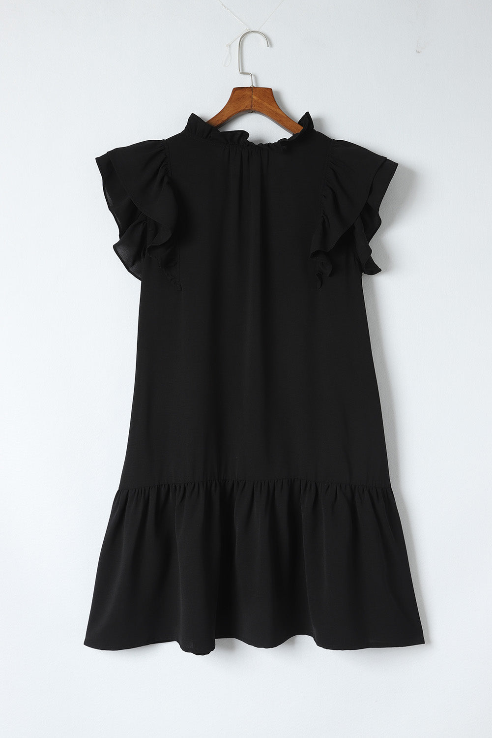 Blusa de manga farol con volantes y bordado floral 