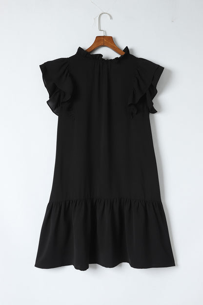 Blusa de manga farol con volantes y bordado floral 