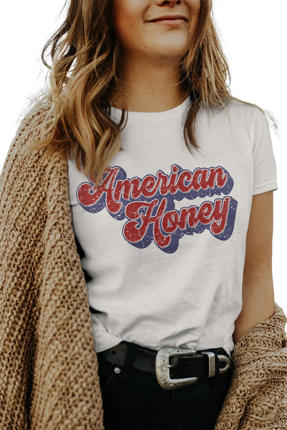 Haut à manches courtes graphique America Honey