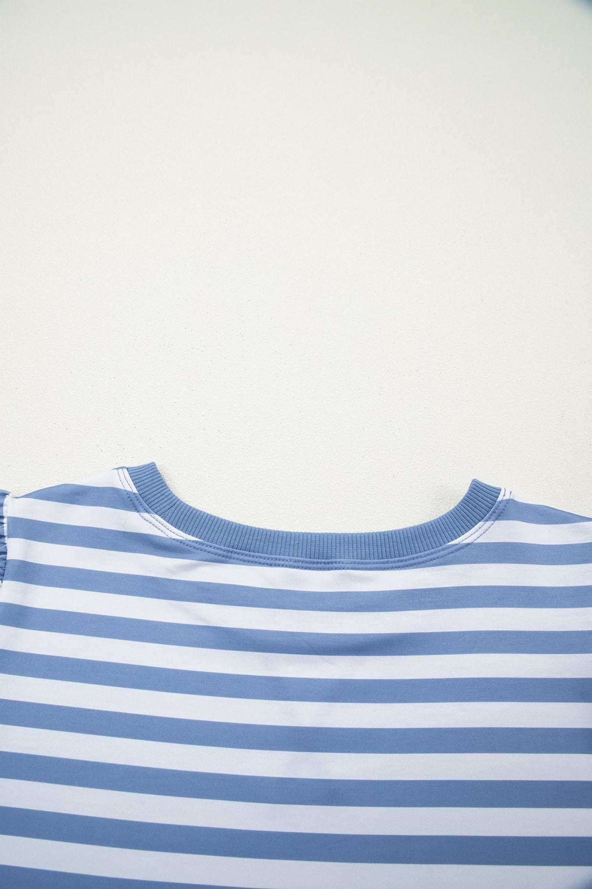 Orange Stripe Short Bubble Sleeve T Shirt