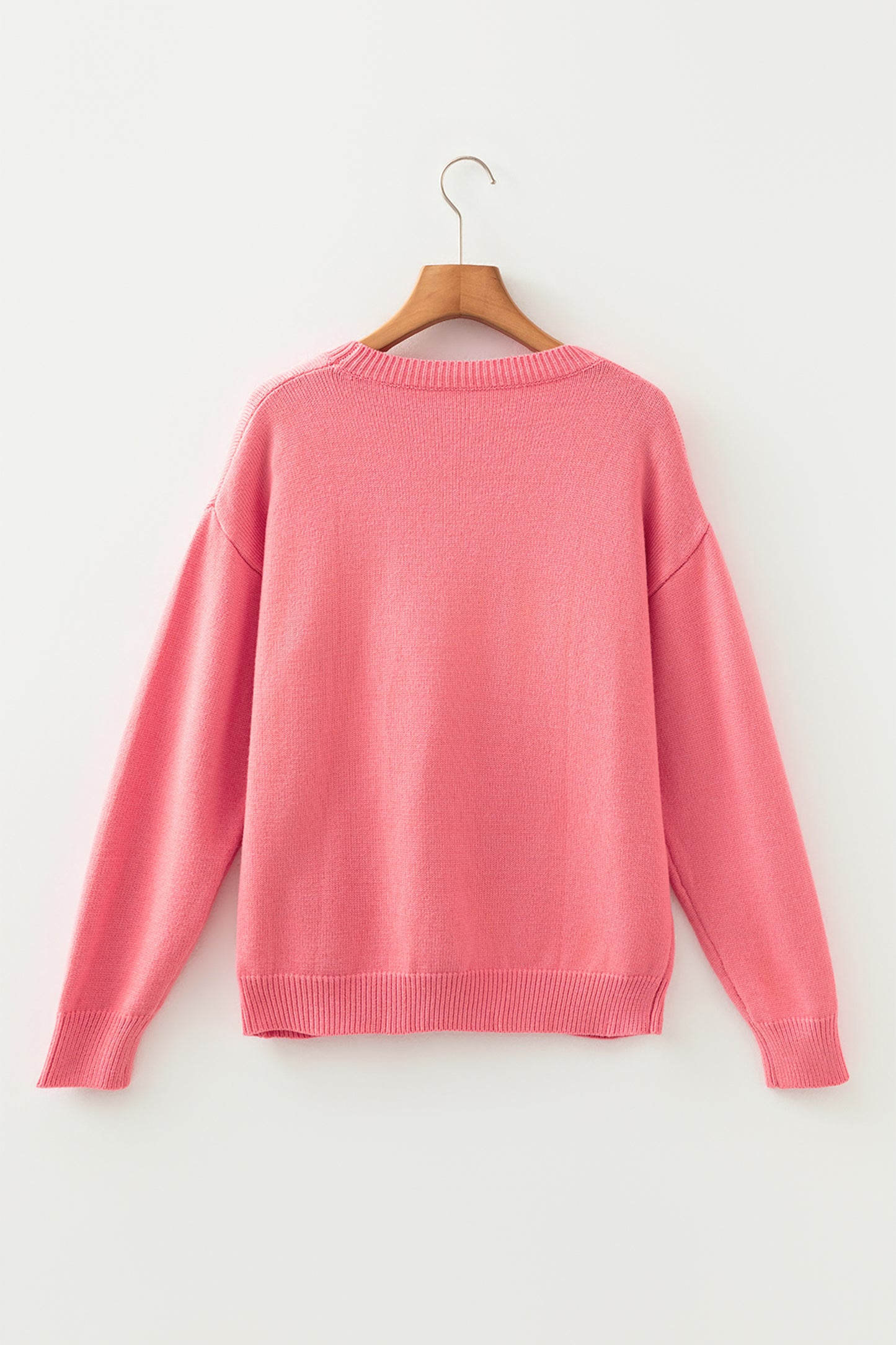 Dusty Pink Heart Bow Graphic Valentine Sweater