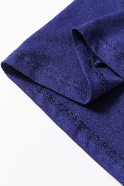 Ensemble deux pièces haut bleu uni et pantalon de Noël