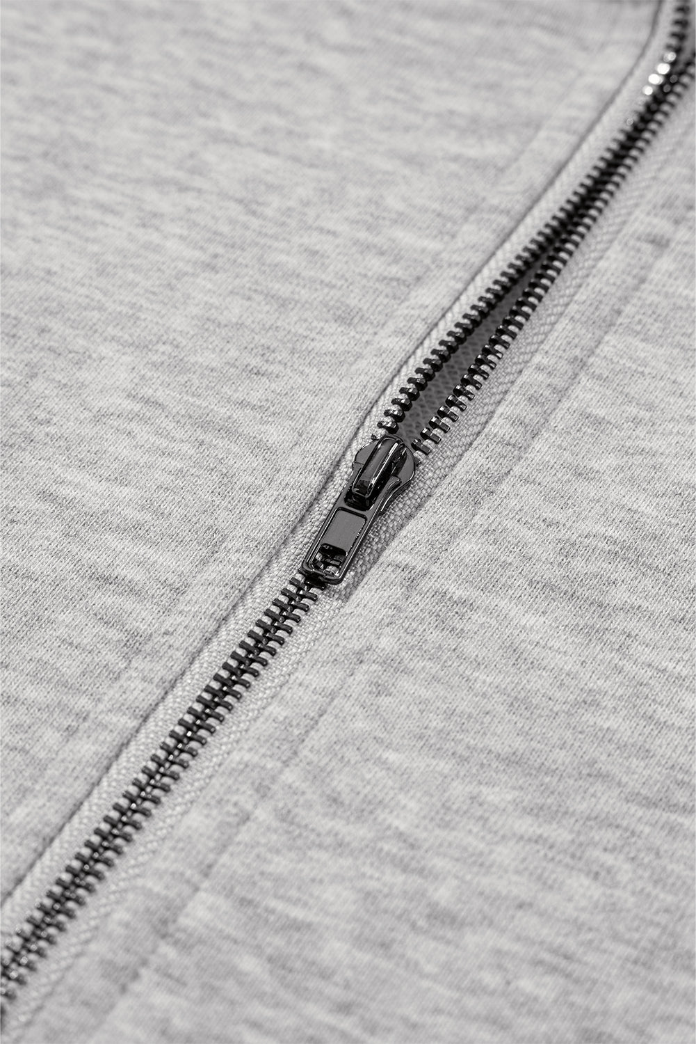 Sweat à capuche surdimensionné gris clair uni avec poche kangourou et demi-fermeture éclair