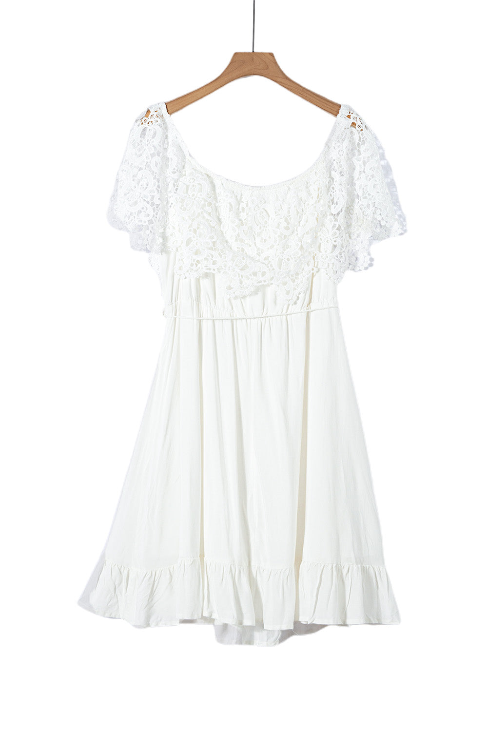 Off-the-shoulder Lace Sleeves Plus size Dress