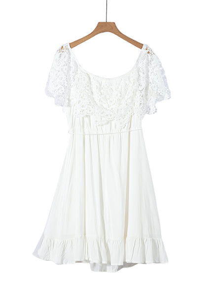 Off-the-shoulder Lace Sleeves Plus size Dress