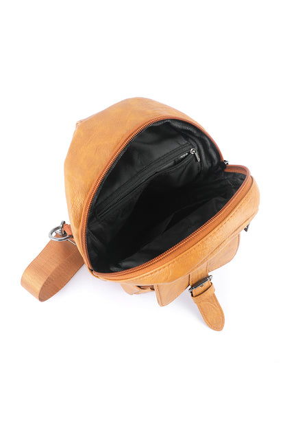 Bolso bandolera con múltiples bolsillos caqui vintage