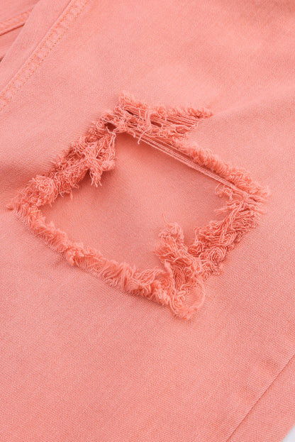 Jeans con bolsillo en pierna recta y cintura alta 