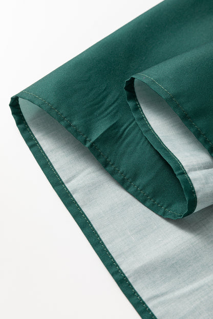 Robe longue à volants et bretelles nouées à fleurs vert noirâtre