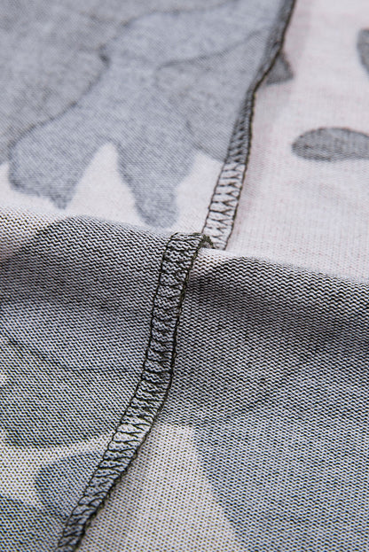 Cardigan long à imprimé camouflage vert