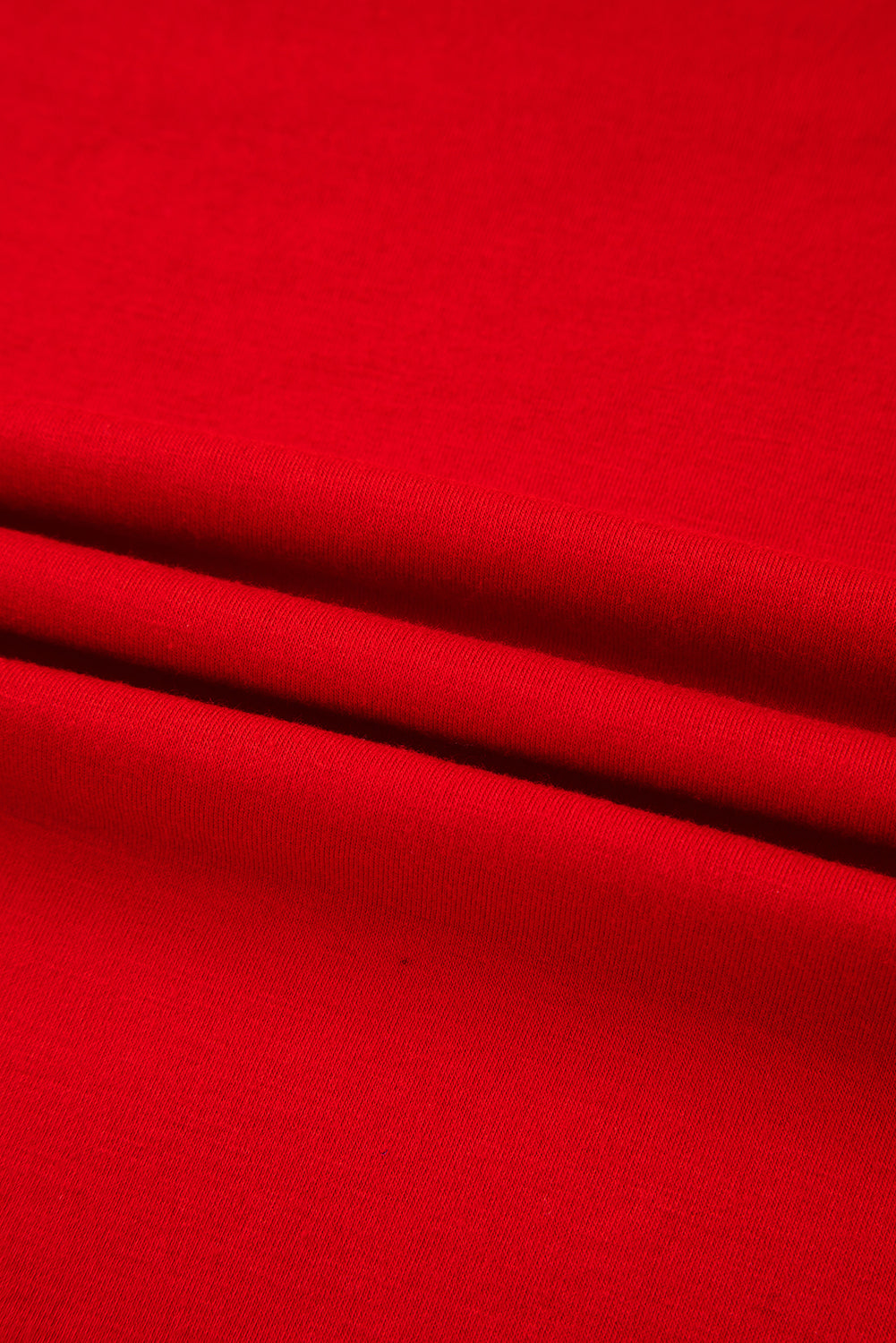 Red Solid Top and Christmas Pants Two Piece Lounge Set