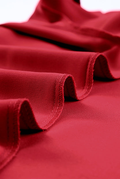 Chemisier à manches courtes et col en V avec bordure en dentelle