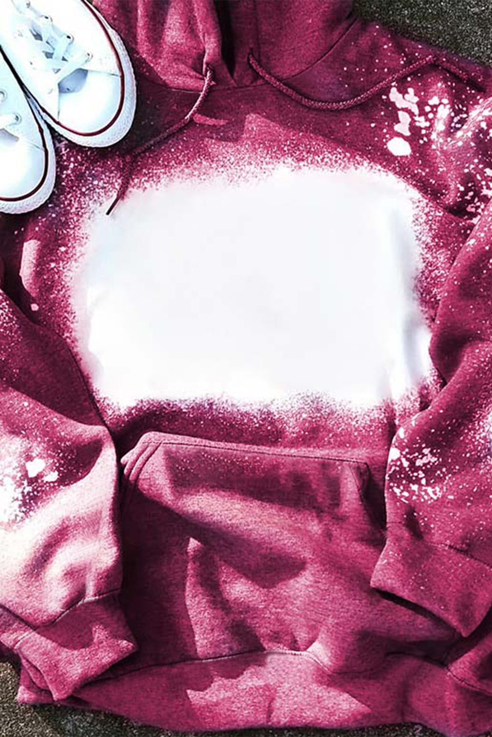 Leopard Bleached Hoodie with Pocket