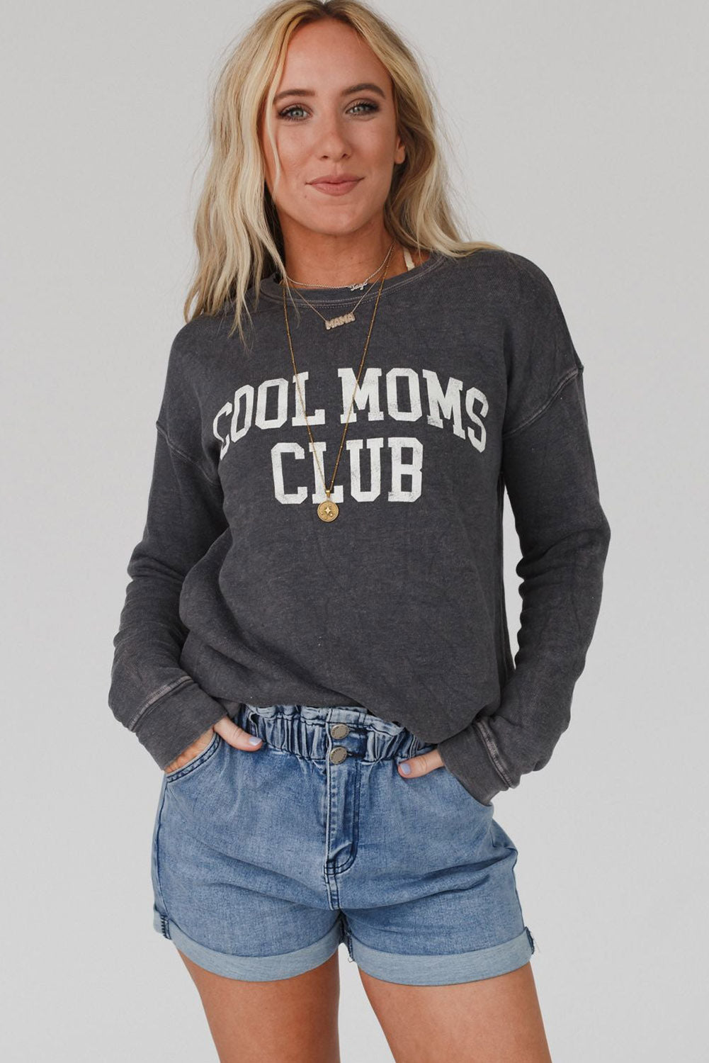 Sweat-shirt à épaules tombantes COOL MOMS CLUB