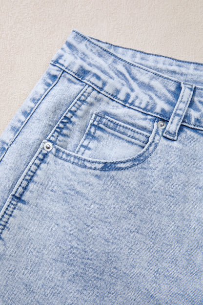 Beau Blue Light Washed Pull On Barrel Jeans