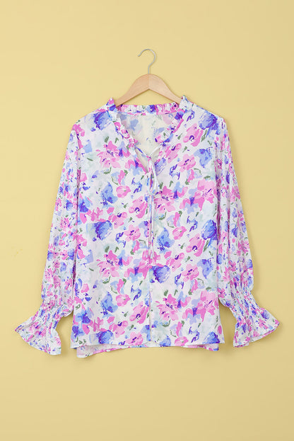 Chemisier à smocks fleuri Cakewalk