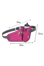 Rose Red Belted Sports Waist Bag with Water Bottle Holder