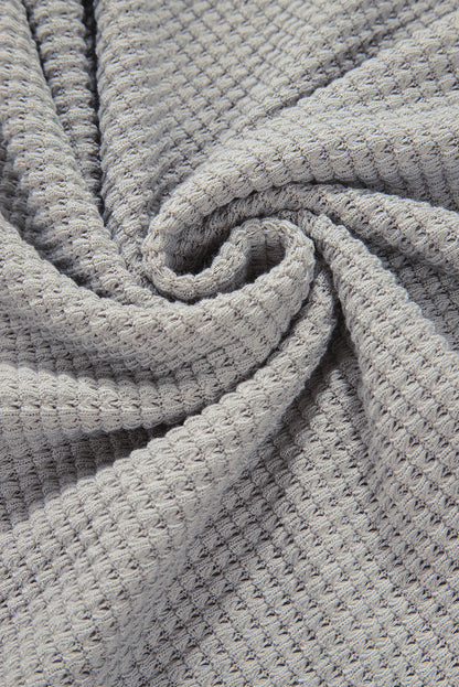 Haut Henley texturé kaki à col colorblock