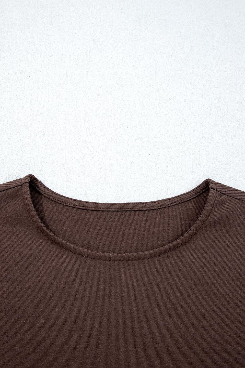 Coffee Short Sleeve Knit Top Patchwork Pleated Long Dress