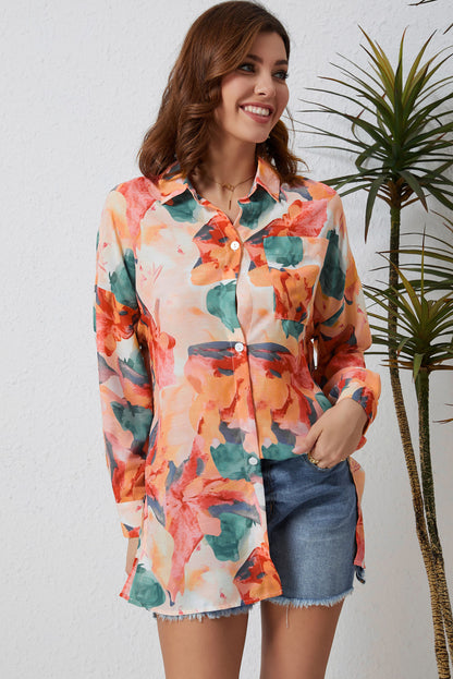 Camisa holgada con estampado floral