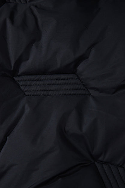 Veste matelassée noire à col montant et fermeture éclair