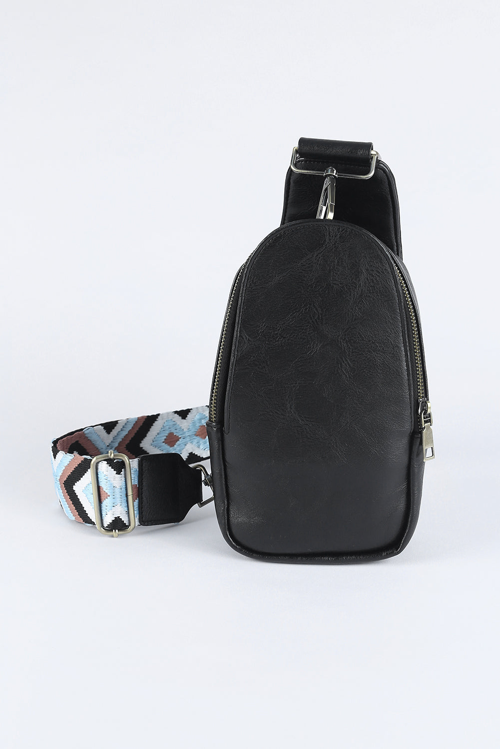 Bolso bandolera de piel sintética con cremallera