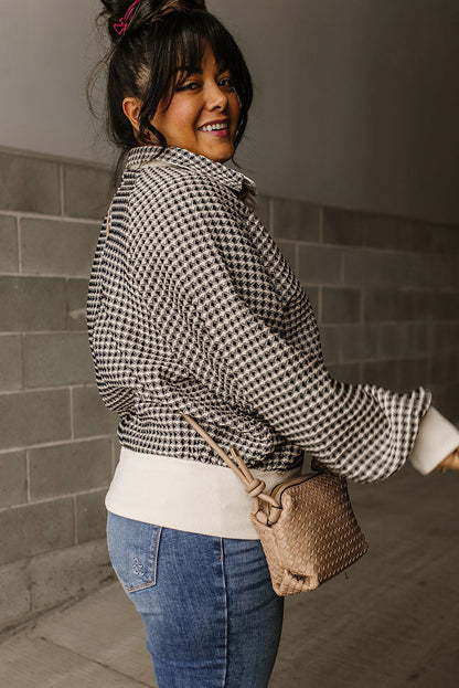 Sweat-shirt noir à col contrasté bicolore grande taille