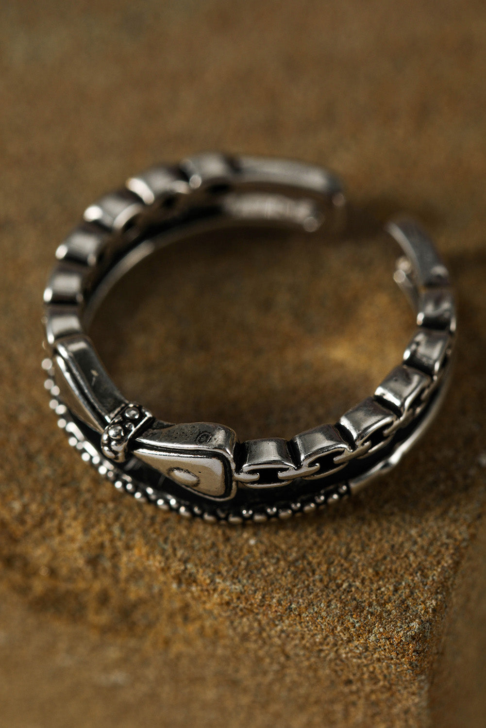 Silvery Bowknot Vintage Alloy Double Tier Ring