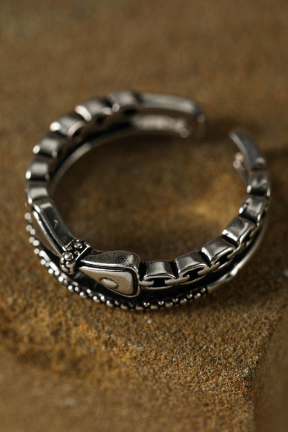 Silvery Bowknot Vintage Alloy Double Tier Ring