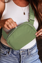 Green Waterproof Zipped Crossbody Chest Bag 20*5*14cm