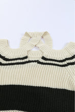 Striped Cold Shoulder Knit Sweater
