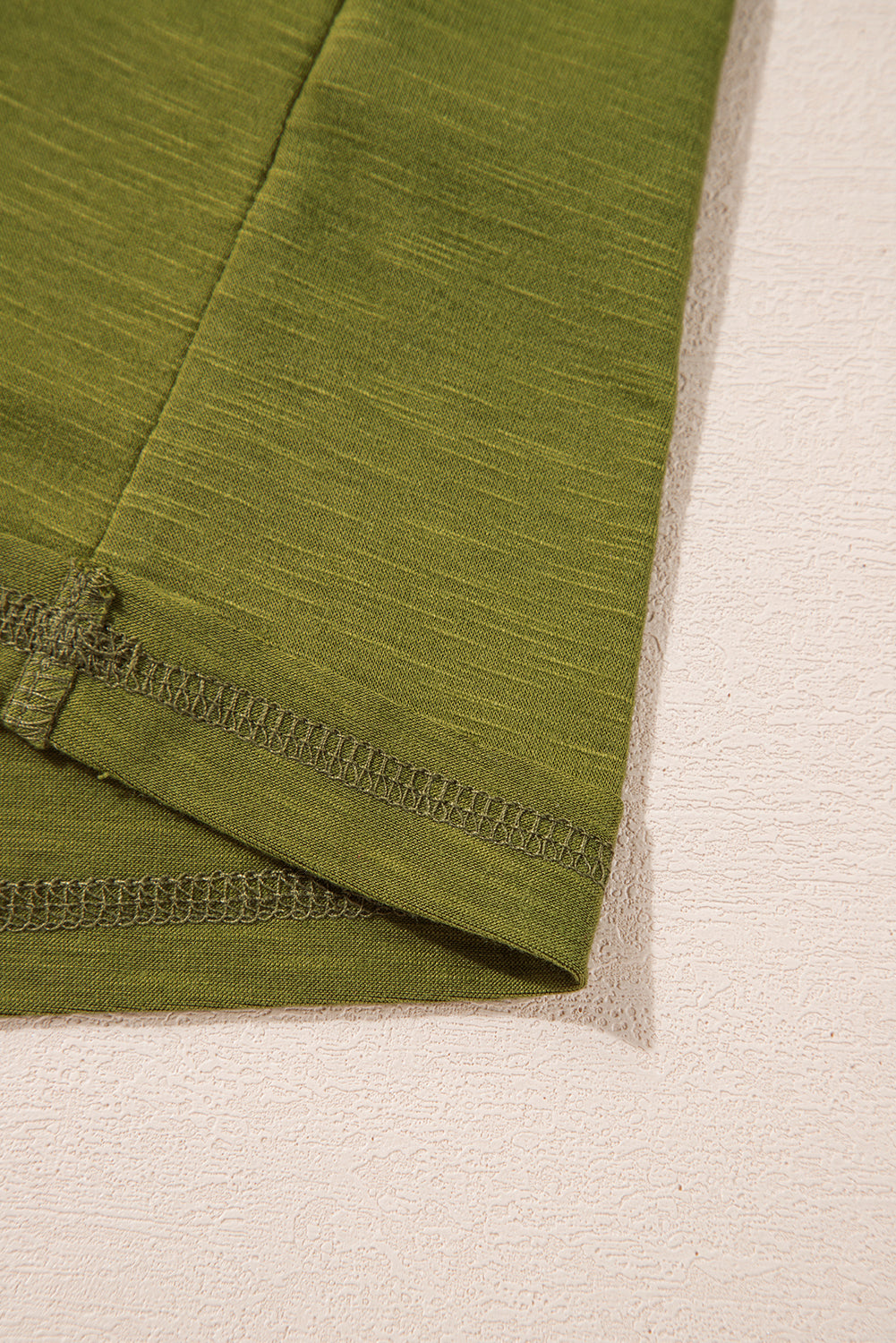 T-shirt patchwork à manches longues et imprimé floral vert fougère