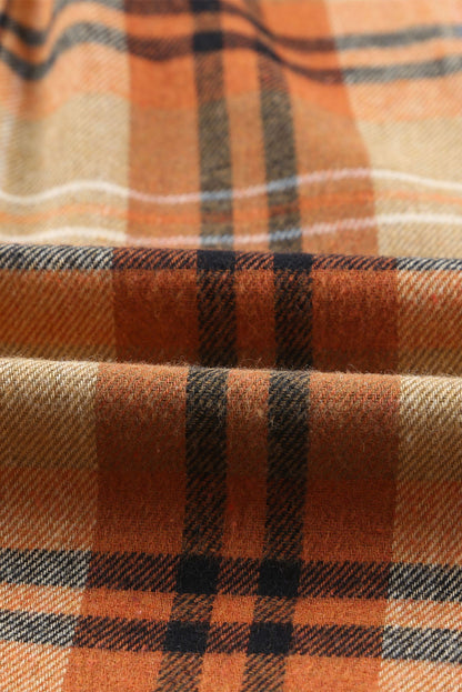 Camisa de manga larga con botones y bolsillo a cuadros