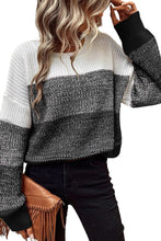 Suéter con ribete de canalé y hombros caídos en bloque de color marrón 