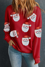 Sudadera roja con estampado de lentejuelas de Papá Noel 