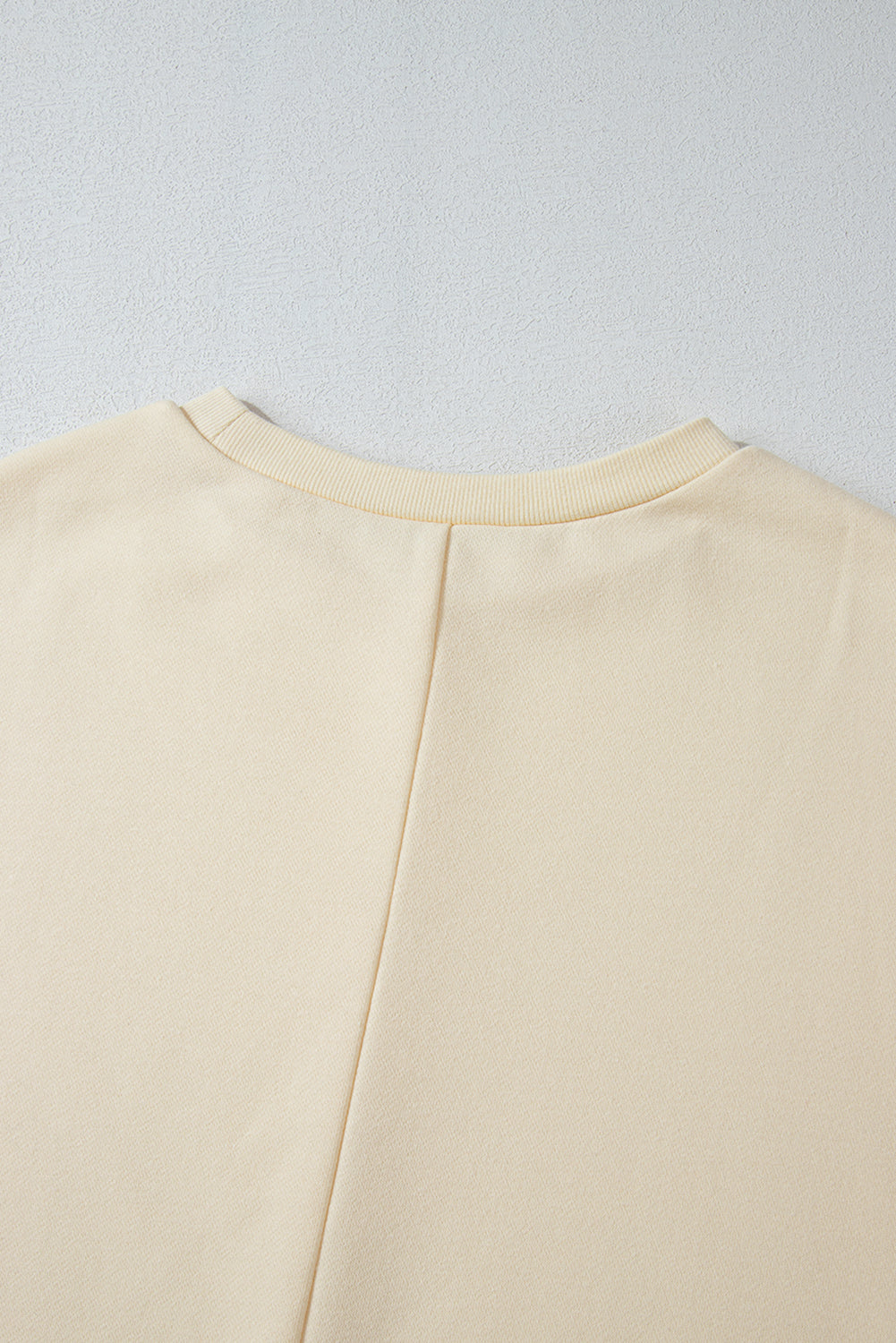 Haut à manches longues et col rond, imprimé géométrique patchwork, abricot