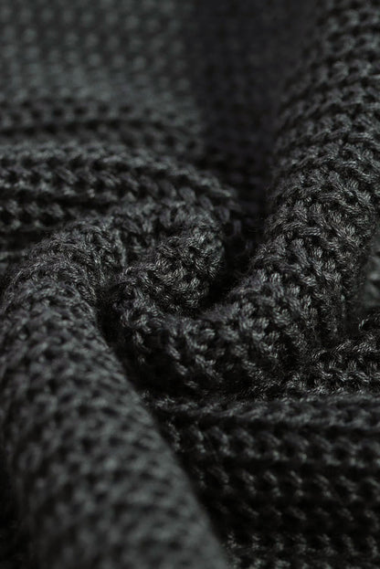 Suéter de punto acanalado con hombros descubiertos y cinturón cruzado sin espalda para mujer, informal, holgado, de manga larga, Color sólido, para invierno