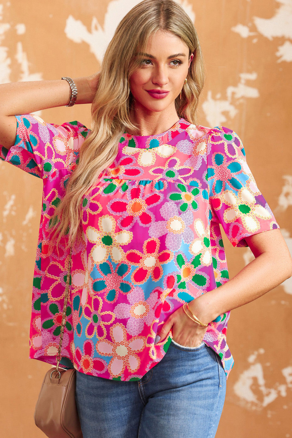 Multicolor Plus Size Floral Embroidered Flutter Sleeve Tank Top