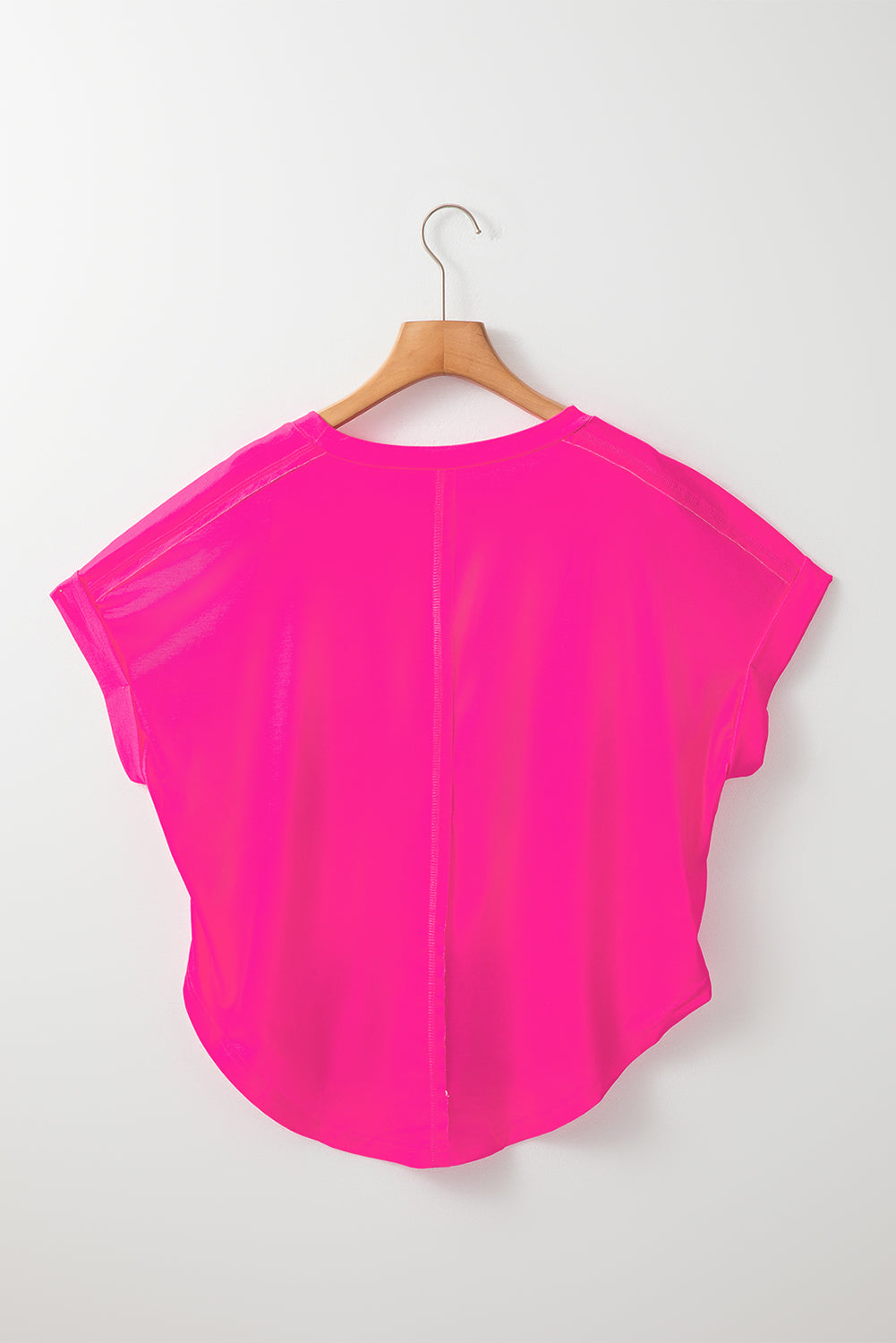 T-shirt ample à ourlet arrondi et colorblock vert