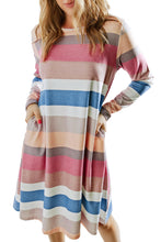 Rainbow Long Sleeve Stripes Mini Dress