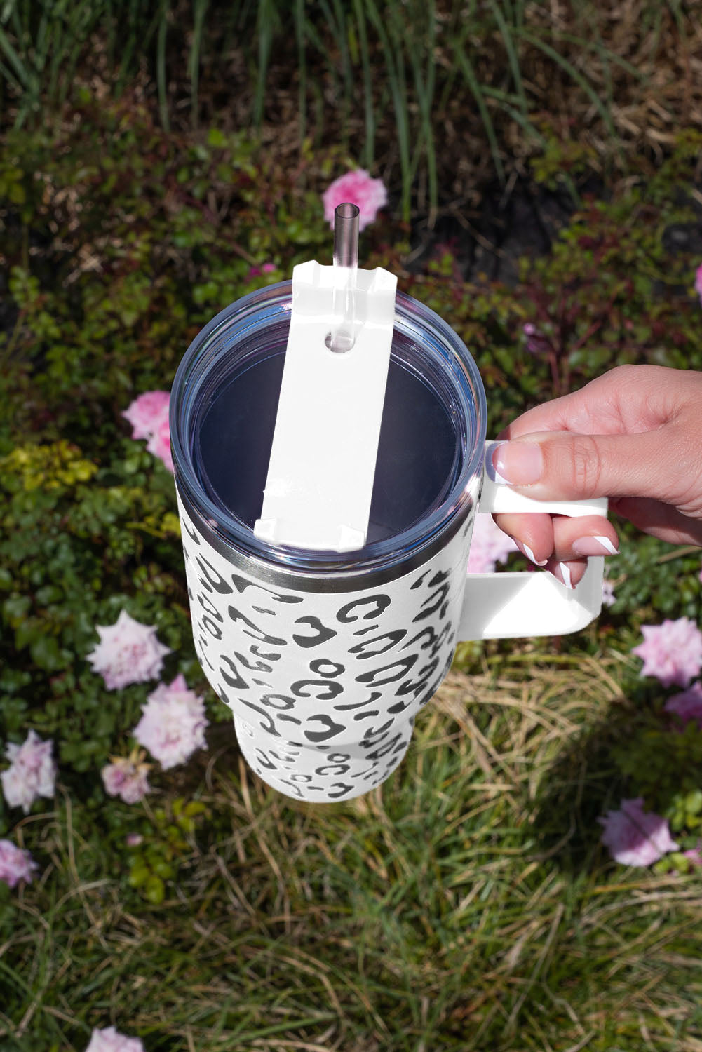 Tasse à double isolation en acier inoxydable 304 à motif léopard tacheté, 1 134 g