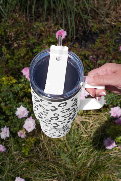 Tasse à double isolation en acier inoxydable 304 à motif léopard tacheté, 1 134 g