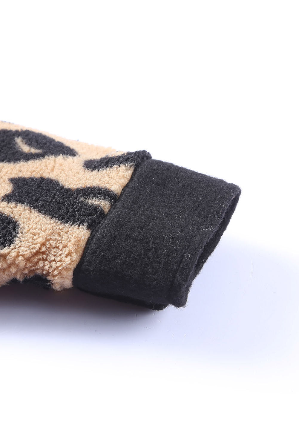 Veste Teddy léopard à bordure contrastante