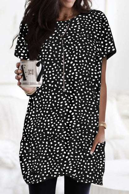 Top tipo túnica con bolsillos laterales estampados