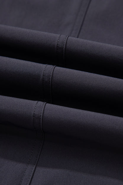 Carbon Grey Back Crossed Straps Hollow Out Jogger Jumpsuit