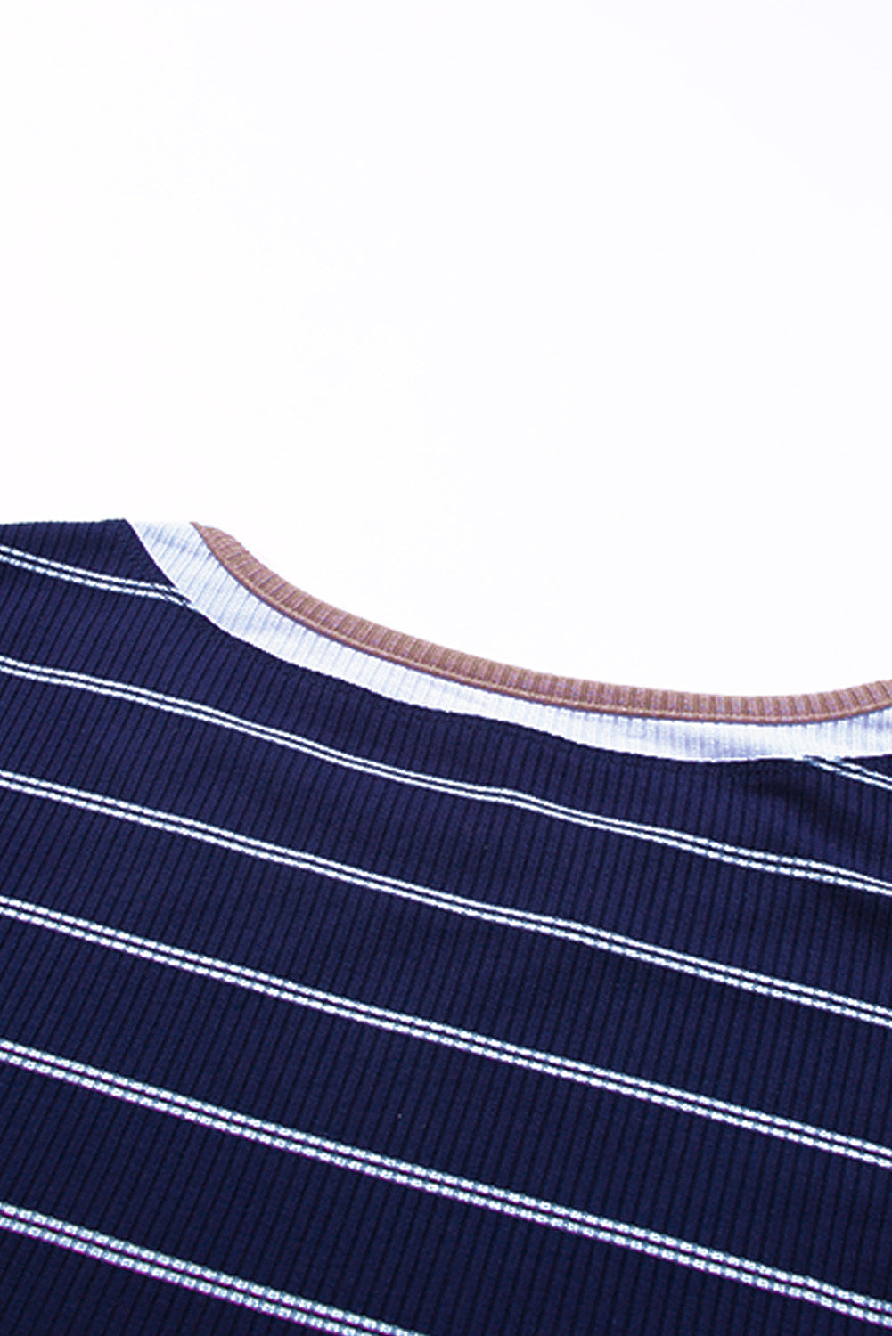 Pull rayé en tricot côtelé à poignets color block