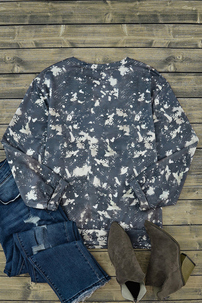 Haut à manches longues multicolore avec motif squelette dansant et tie-dye pour Halloween