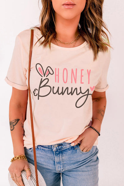 T-shirt à manches retroussées HONEY Bunny Graphic