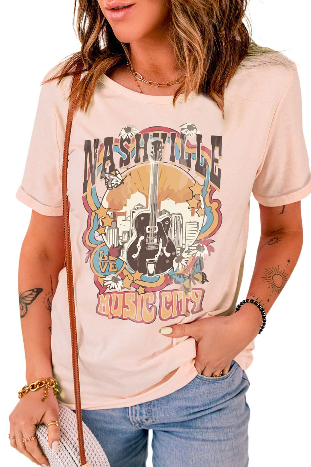 T-shirt à manches retroussées HONEY Bunny Graphic