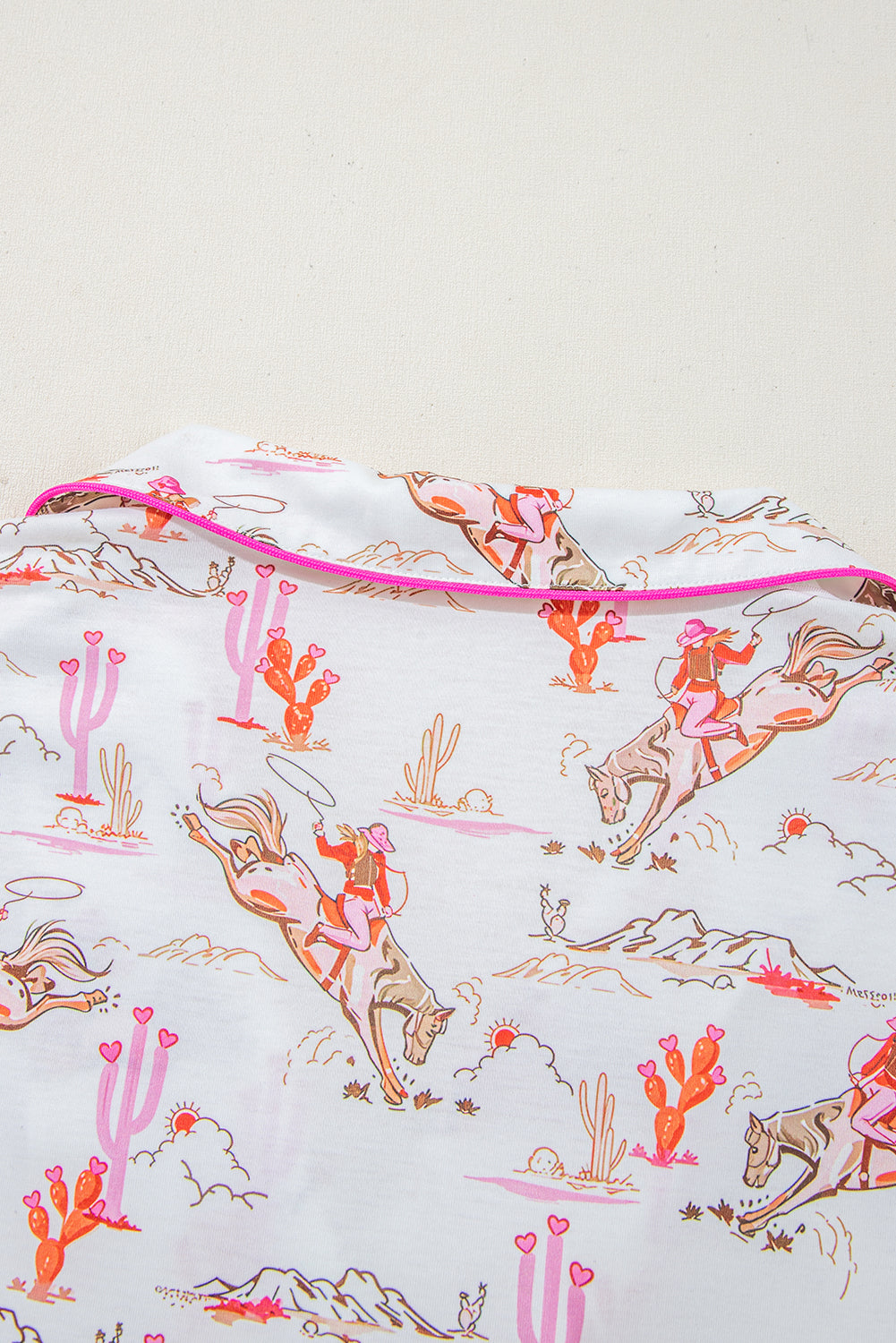 Ensemble de pyjama blanc à imprimé cowgirl country