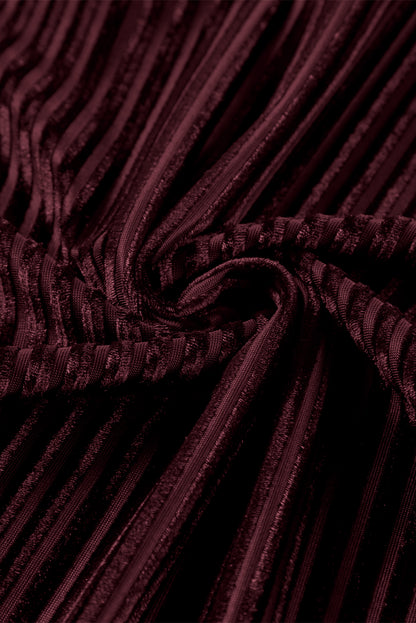 Body en velours côtelé à manches longues et pois transparents